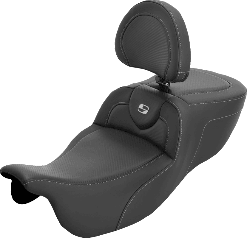 SADDLEMEN 08012419 Roadsofa™ Extended Reach Seat - with Backrest - Carbon Fiber - FLRT/FLTRT '15-'25