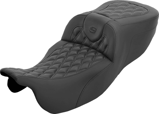 SADDLEMEN 08012422 Roadsofa™ Extended Reach Seat - without Backrest - Carbon Fiber Lattice Stitch - FLRT/FLTRT '15-'25