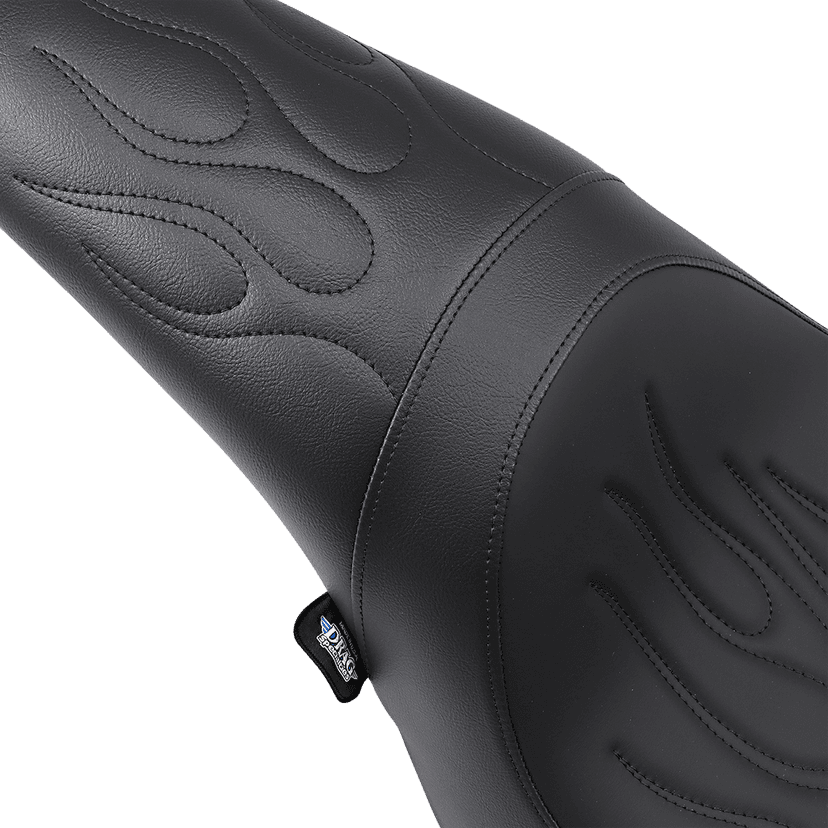 DRAG SPECIALTIES SEATS 0802-0393 Predator Seat - Black - Flame Stitched - FL/FX '06-'17 — image 2 of 3
