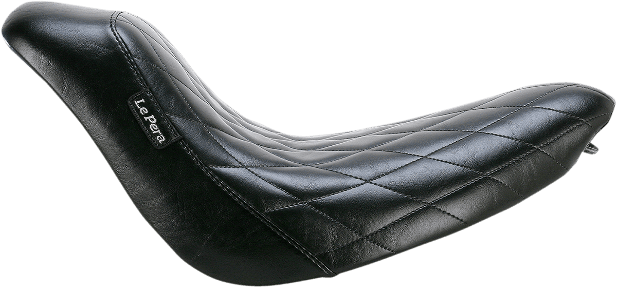 LE PERA 0802-0814 Bare Bones Solo Seat - Diamond Stitch - Black - Softail '06-'17