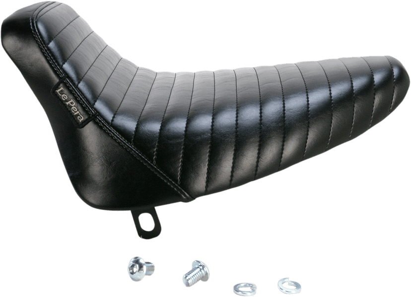 LE PERA 0802-0817 Bare Bones Solo Seat - Pleated - Black - Softail '84-'99 — image 2 of 2