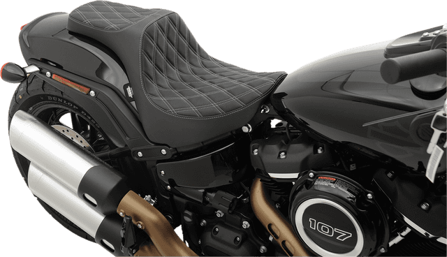 DRAG SPECIALTIES SEATS 0802-1073 Predator III Seat - Double Diamond - Silver Stitched - FXFB/S '18-'23 — image 3 of 5