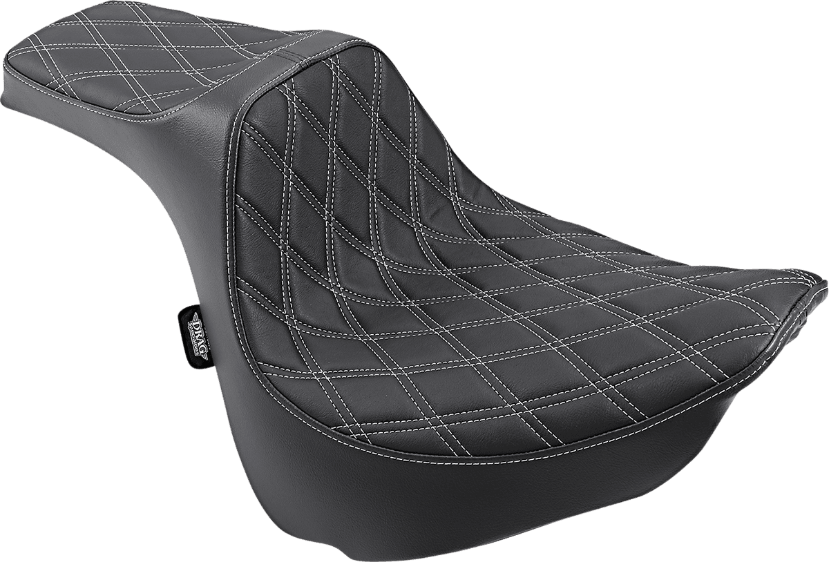 DRAG SPECIALTIES SEATS 0802-1073 Predator III Seat - Double Diamond - Silver Stitched - FXFB/S '18-'23