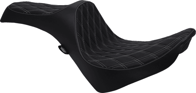 DRAG SPECIALTIES SEATS 0802-1146 Predator III Seat - Double Diamond - Silver Stitching - FL/FX '18-'23 — image 1 of 3
