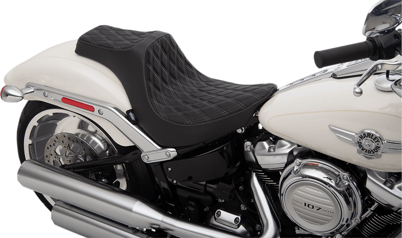 DRAG SPECIALTIES SEATS 0802-1189 Predator III Seat - Double Diamond - Silver Stitching - FLFB/S '18-'25 — image 3 of 3