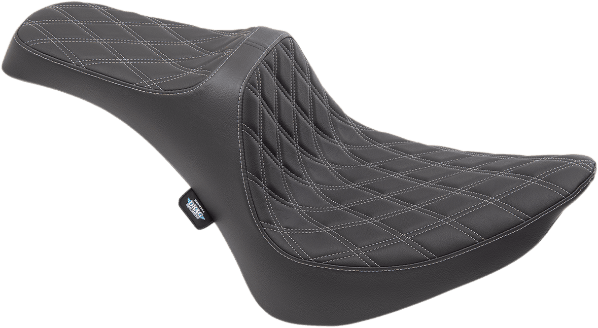DRAG SPECIALTIES SEATS 0802-1367 Predator III Seat - Double Diamond - Silver Stitching - FXST/FLST '84-'99