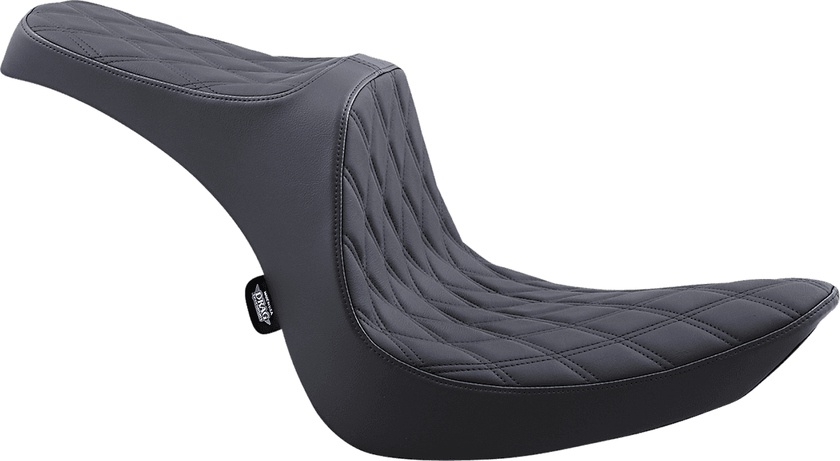 DRAG SPECIALTIES SEATS 0802-1438 Predator III 2-Up Seat - Vinyl - Double Diamond - Black Stitching - Softail '06-'17