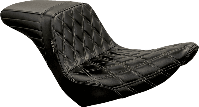 LE PERA 0802-1472 Kickflip Seat - Diamond w/Chestnut Stitching - Black - Softail '18-'23