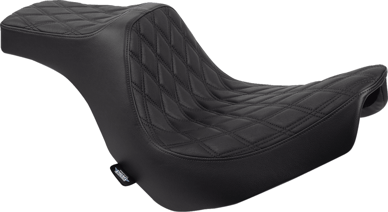 DRAG SPECIALTIES SEATS 0802-1491 Predator III 2-Up Seat - Vinyl - Double Diamond - Black Stitching - FL/FX '18-'24