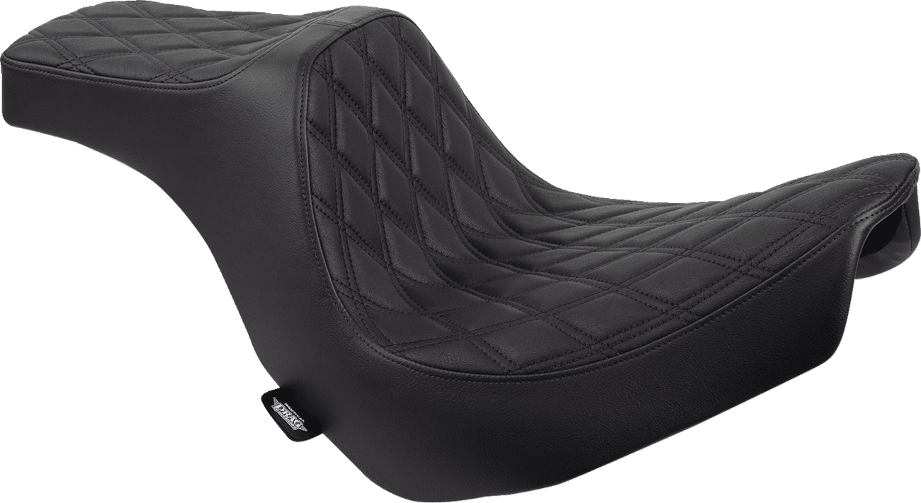 DRAG SPECIALTIES SEATS 0802-1491 Predator III 2-Up Seat - Vinyl - Double Diamond - Black Stitching - FL/FX '18-'24