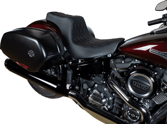 DRAG SPECIALTIES SEATS 0802-1491 Predator III 2-Up Seat - Vinyl - Double Diamond - Black Stitching - FL/FX '18-'24 — image 5 of 8