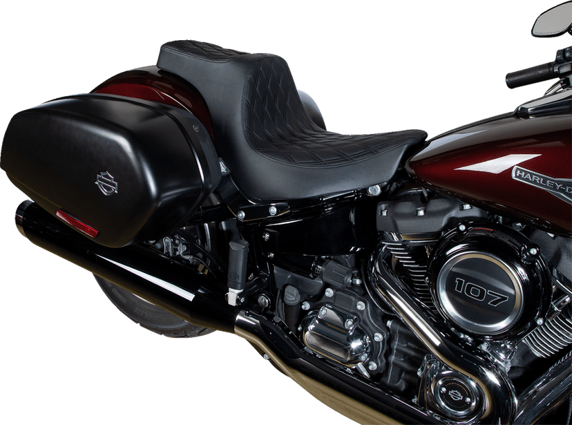 DRAG SPECIALTIES SEATS 0802-1491 Predator III 2-Up Seat - Vinyl - Double Diamond - Black Stitching - FL/FX '18-'24 — image 5 of 8