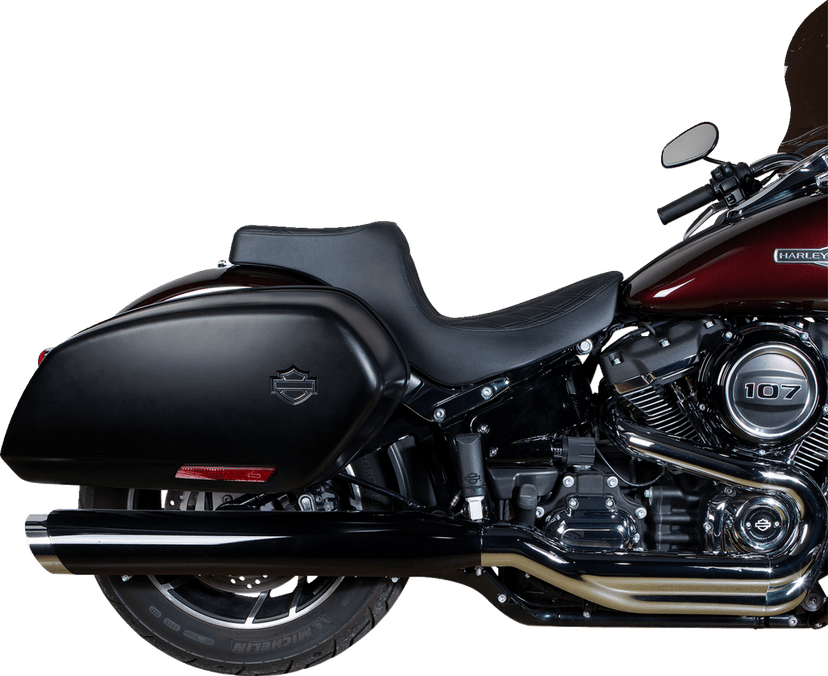DRAG SPECIALTIES SEATS 0802-1491 Predator III 2-Up Seat - Vinyl - Double Diamond - Black Stitching - FL/FX '18-'24 — image 6 of 8