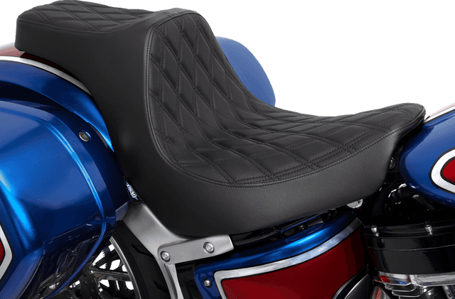 DRAG SPECIALTIES SEATS 0802-1491 Predator III 2-Up Seat - Vinyl - Double Diamond - Black Stitching - FL/FX '18-'24 — image 2 of 8