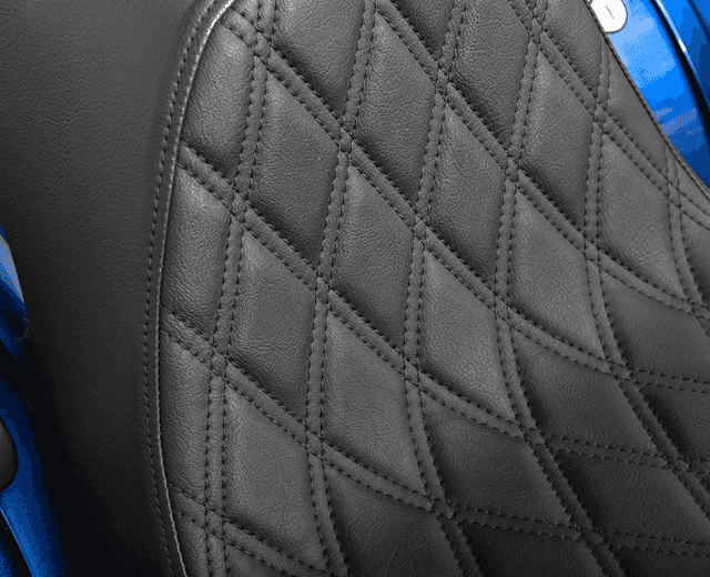 DRAG SPECIALTIES SEATS 0802-1491 Predator III 2-Up Seat - Vinyl - Double Diamond - Black Stitching - FL/FX '18-'24 — image 7 of 8