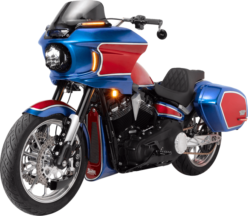 DRAG SPECIALTIES SEATS 0802-1491 Predator III 2-Up Seat - Vinyl - Double Diamond - Black Stitching - FL/FX '18-'24 — image 3 of 8