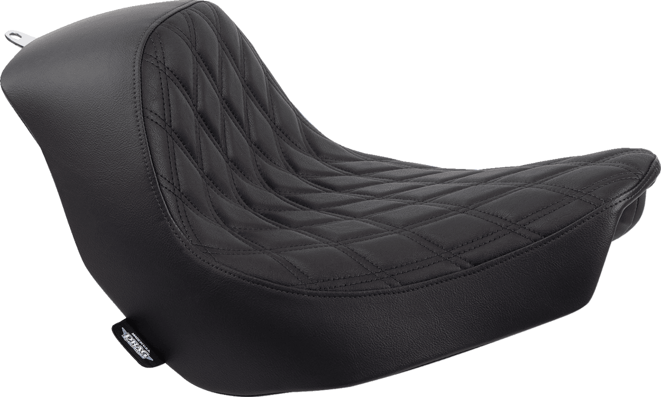 DRAG SPECIALTIES SEATS 0802-1513 Solo Seat - Double Diamond - Black Stitching - FL/FX '18-'23