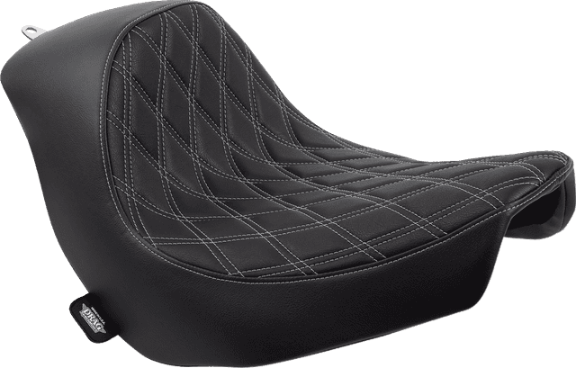 DRAG SPECIALTIES SEATS 0802-1514 Solo Seat - Double Diamond - Silver Stitching - FL/FX '18-'23 — image 1 of 4