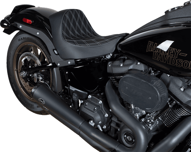 DRAG SPECIALTIES SEATS 0802-1514 Solo Seat - Double Diamond - Silver Stitching - FL/FX '18-'23 — image 3 of 4
