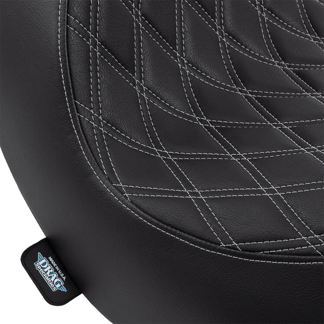 DRAG SPECIALTIES SEATS 0802-1514 Solo Seat - Double Diamond - Silver Stitching - FL/FX '18-'23 — image 4 of 4