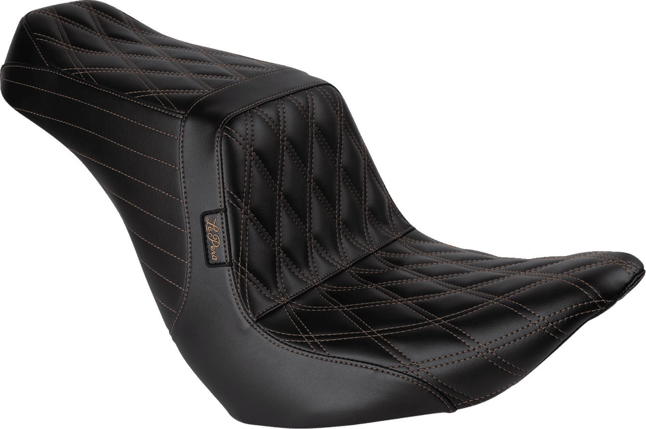 LE PERA 0802-1549 Tailwhip Up Front Seat - Double Diamond w/ Chestnut Thread - Black - FLSB/FXLR '18-'24
