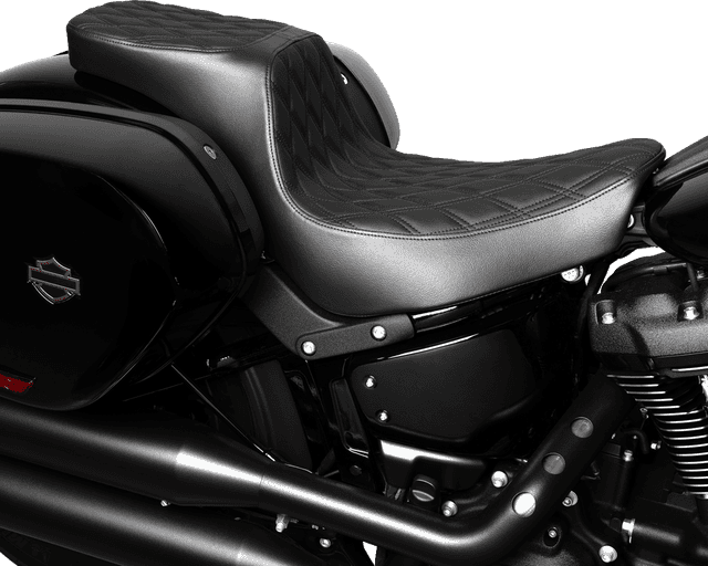 DRAG SPECIALTIES SEATS 0802-1635 Predator 2-Up Seat - Vinyl - Double Diamond - Black Stitching - FLSB/FXLRS '18-'24 — image 3 of 4