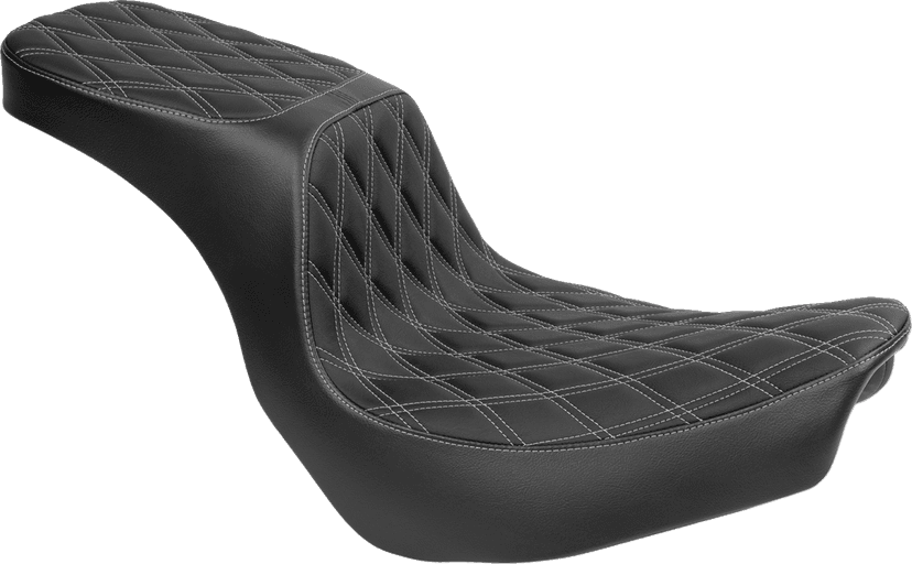 DRAG SPECIALTIES SEATS 0802-1636 Predator 2-Up Seat - Vinyl - Double Diamond - Silver Stitching - FLSB/FXLRS '18-'24 — image 1 of 4