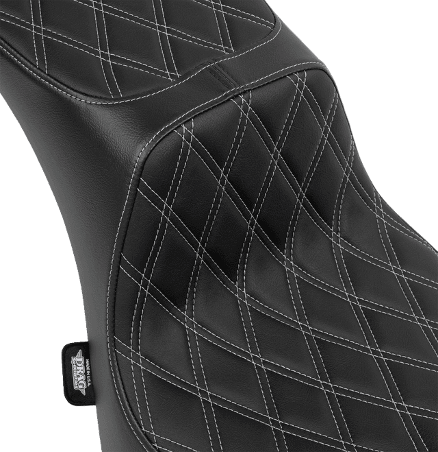 DRAG SPECIALTIES SEATS 0802-1642 Performance Predator 2-Up Seat - Vinyl - Double Diamond - Silver Thread - FL '00-'17 — image 4 of 4