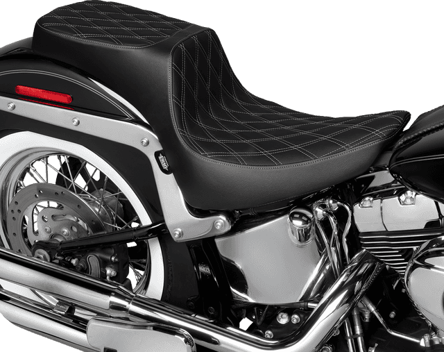 DRAG SPECIALTIES SEATS 0802-1642 Performance Predator 2-Up Seat - Vinyl - Double Diamond - Silver Thread - FL '00-'17 — image 3 of 4