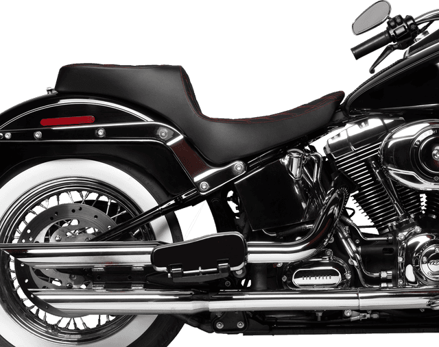 DRAG SPECIALTIES SEATS 0802-1643 Performance Predator 2-Up Seat - Vinyl - Double Diamond - Red Thread - FL '00-'17 — image 2 of 4