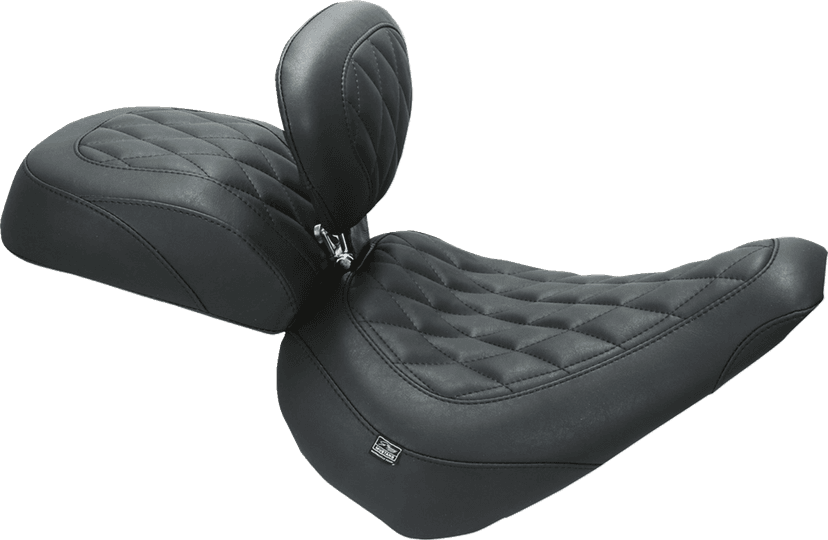 MUSTANG 0802-1663 Wide Tripper™ Solo Seat - w/ Backrest - Diamond - Black Stitch - FXBR '23-'25 — image 2 of 3