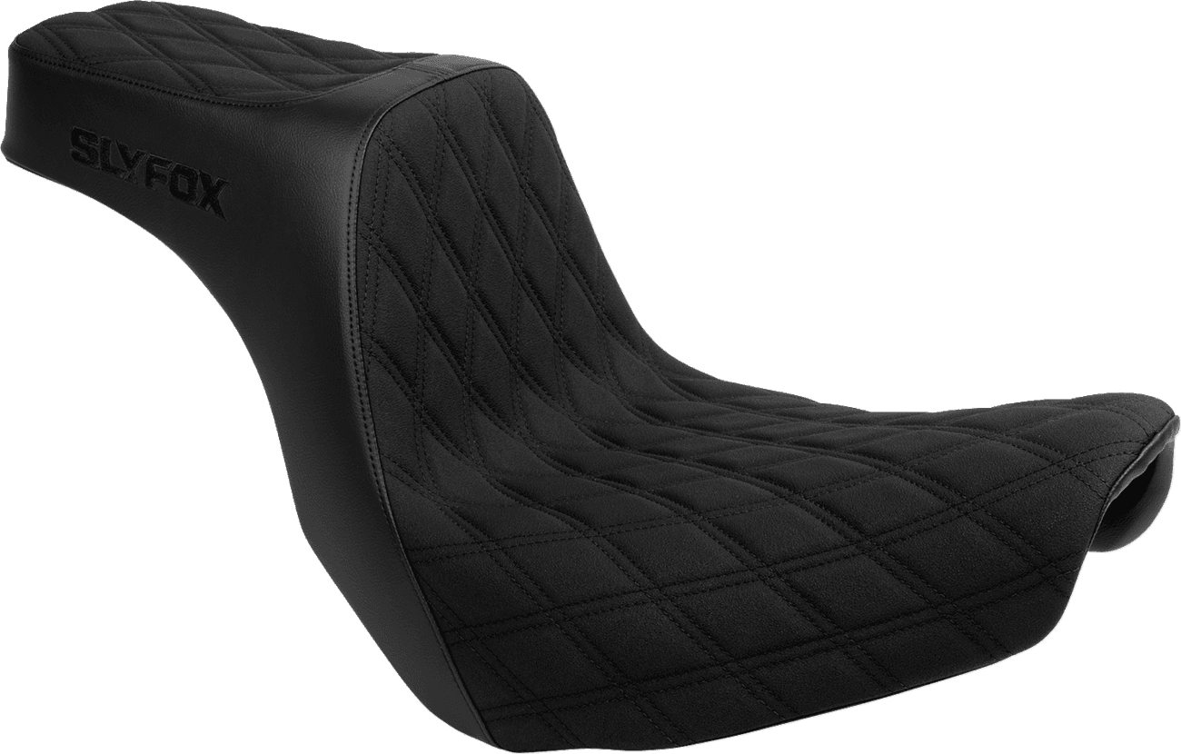 SLYFOX 08021671 High Noon Seat - Double Diamond - Black Logo - Black Stitch - FL/FX '18-'25