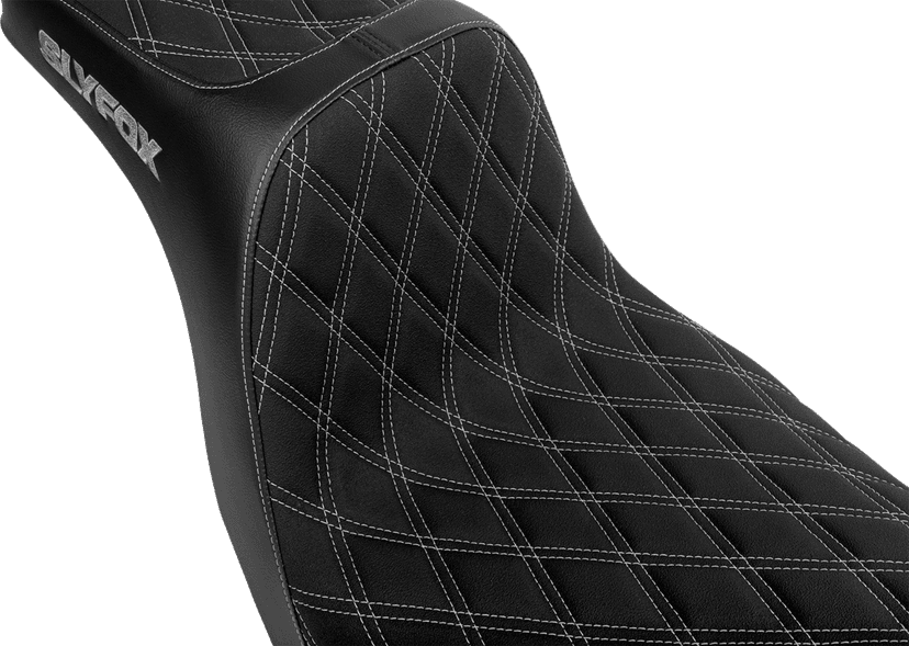 SLYFOX 08021672 High Noon Seat - Double Diamond - Silver Logo - Silver Stitch - FL/FX '18-'25 — image 2 of 2