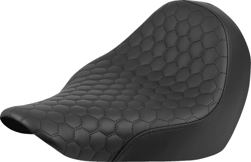 SADDLEMEN 0802-1673 Renegade™ Solo Seat - Black - Honeycomb - FXLR/FLSB '18-'25