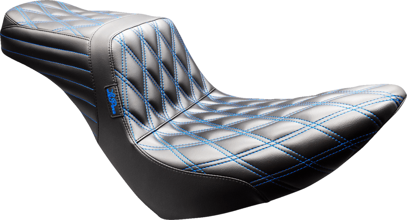 LE PERA 0802-1675 Tailwhip Seat - Black - Double Diamond - Blue Stitch - FX/FL '18-'25