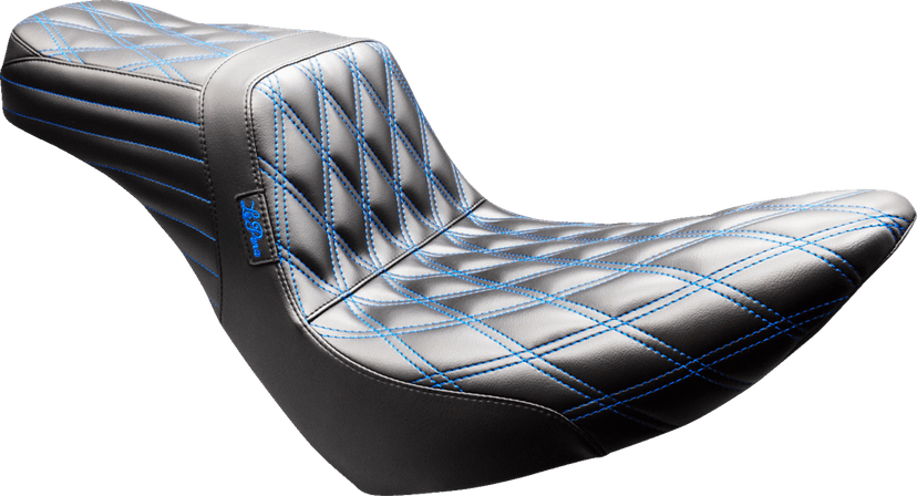 LE PERA 0802-1675 Tailwhip Seat - Black - Double Diamond - Blue Stitch - FX/FL '18-'25