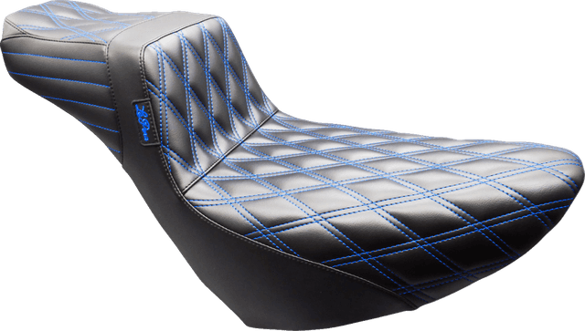 LE PERA 0802-1676 Tailwhip Daddy Long Legs Seat - Black - Double Diamond - Blue Stitch - FL/FX '18-'25