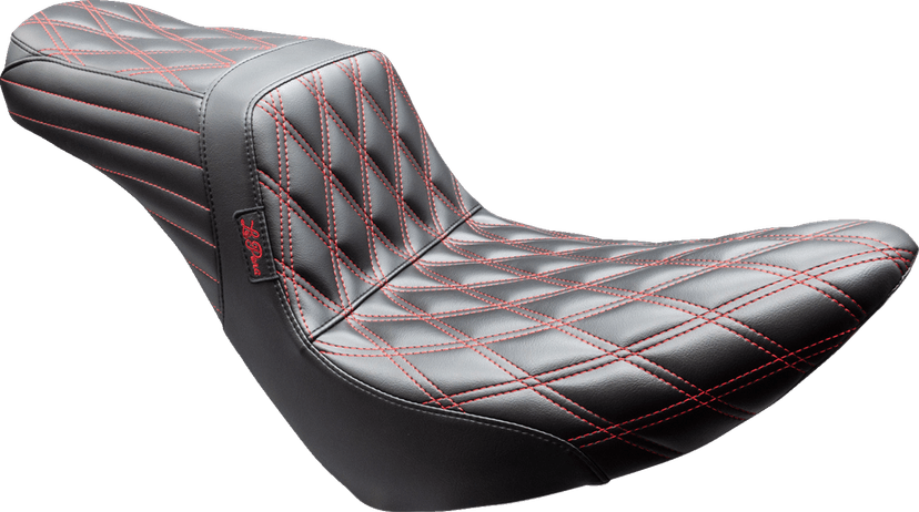 LE PERA 0802-1677 Tailwhip Seat - Black - Double Diamond - Red Stitch - FX/FL '18-'25