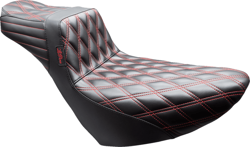 LE PERA 0802-1678 Tailwhip Daddy Long Legs Seat - Black - Double Diamond - Red Stitch - FL/FX '18-'25