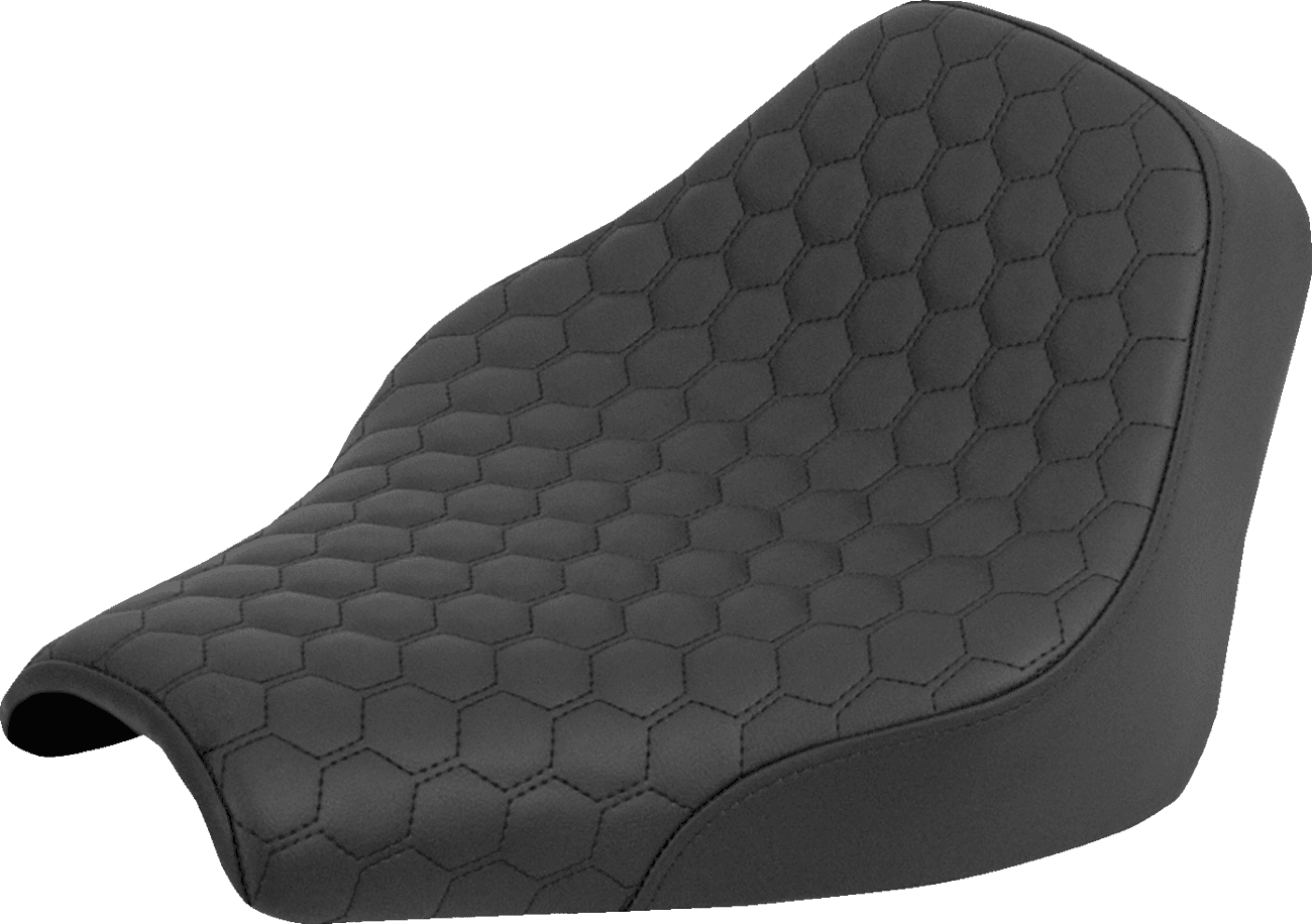 SADDLEMEN 0802-1704 Renegade™ Solo Seat - Honeycomb - Black Stitch - FXST/FXBB '18-'25