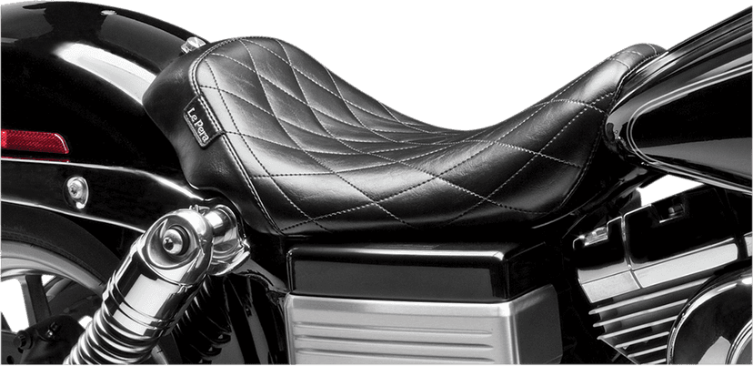 LE PERA 0803-0434 Bare Bones Solo Seat - Diamond Stitch - Black - Dyna '06-'17 — image 3 of 3