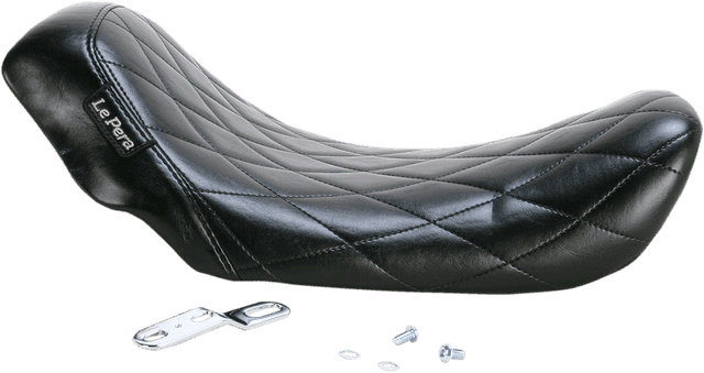 LE PERA 0803-0434 Bare Bones Solo Seat - Diamond Stitch - Black - Dyna '06-'17 — image 2 of 3