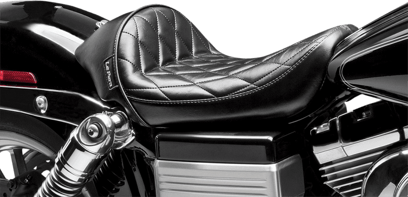 LE PERA 0803-0445 Stubs Cafe Seat - Diamond - Black - FXD '06-'17