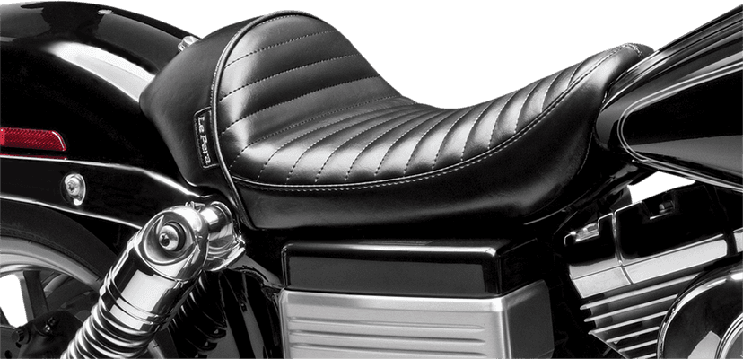 LE PERA 0803-0446 Stubs Cafe Seat - Pleated - Black - FXD '06-'17