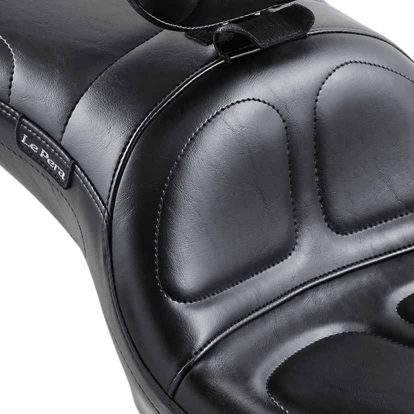 LE PERA 0803-0486 Maverick Seat - with Backrest - Stitched - Black - FLD/FXD '06-'17 — image 3 of 4