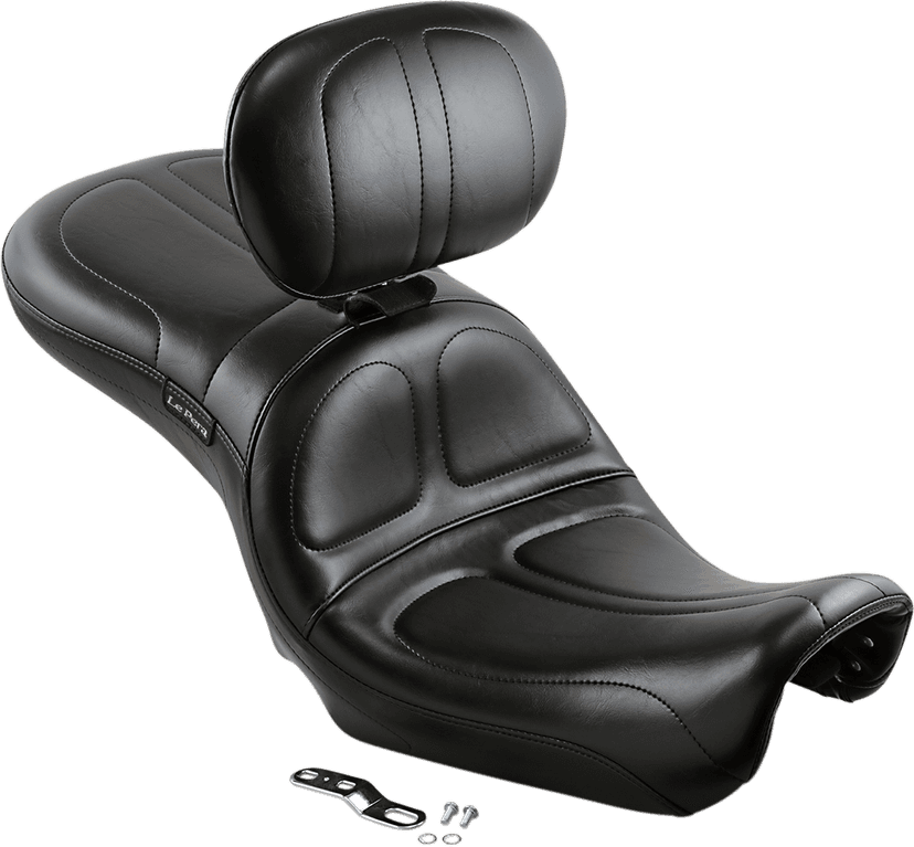 LE PERA 0803-0486 Maverick Seat - with Backrest - Stitched - Black - FLD/FXD '06-'17 — image 2 of 4