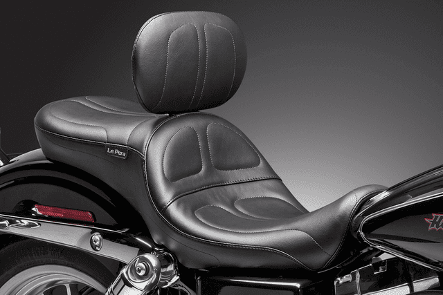 LE PERA 0803-0486 Maverick Seat - with Backrest - Stitched - Black - FLD/FXD '06-'17 — image 4 of 4