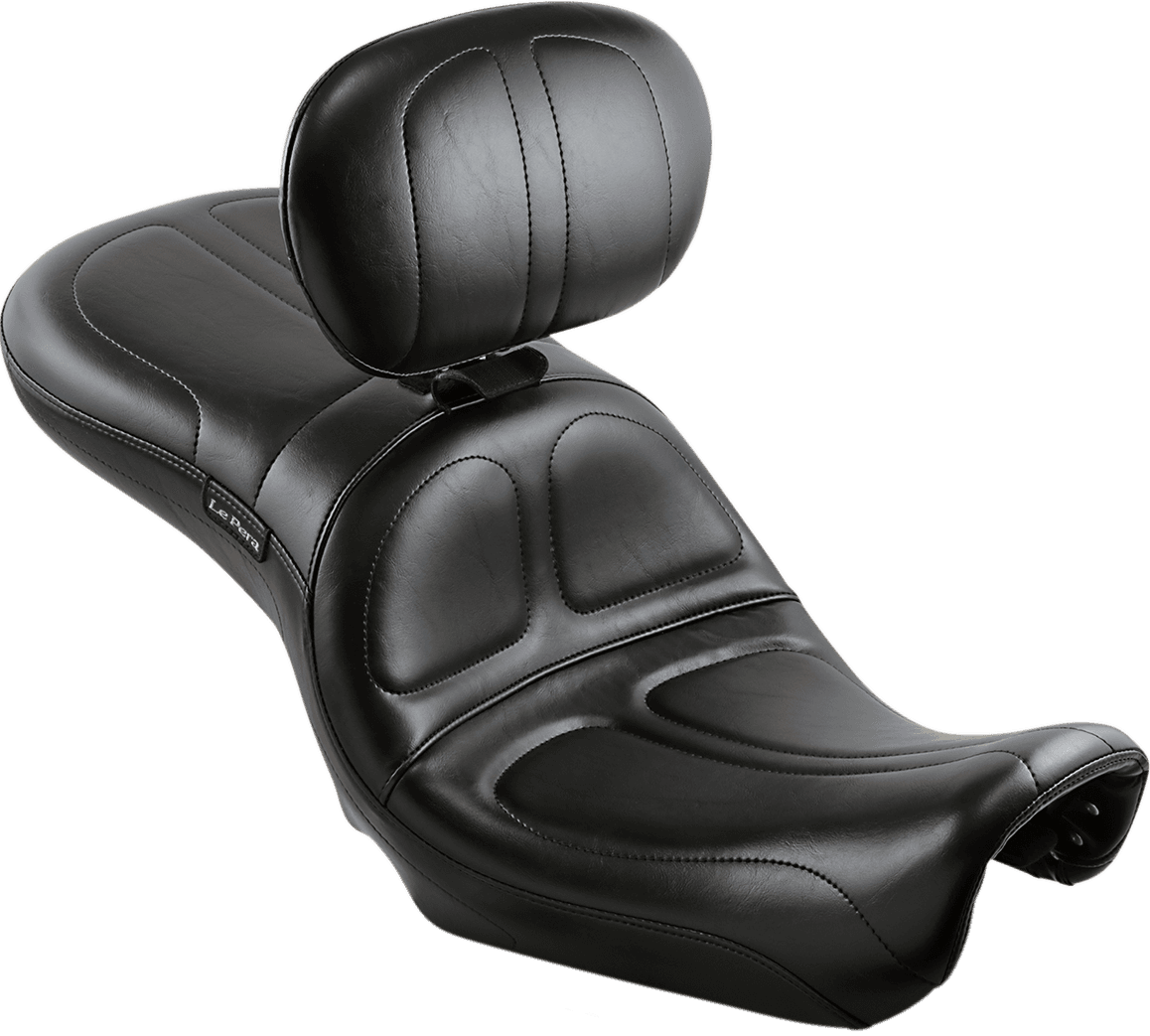 LE PERA 0803-0486 Maverick Seat - with Backrest - Stitched - Black - FLD/FXD '06-'17