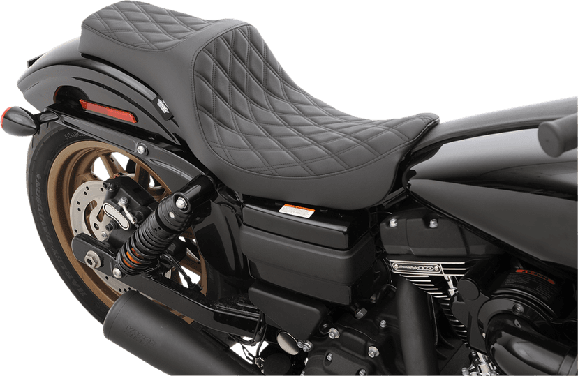 DRAG SPECIALTIES SEATS 0803-0602 Predator III Seat - Double Diamond - Black Stitching - FXD/FLD '06-'17 — image 3 of 3