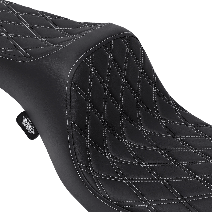 DRAG SPECIALTIES SEATS 0803-0603 Predator III Seat - Double Diamond - Silver Stitching - FXD/FLD '06-'17 — image 2 of 3